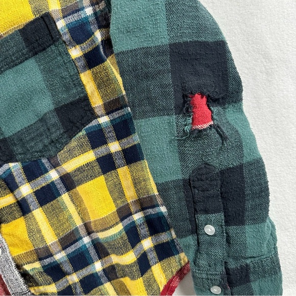 American Eagle Outfitters Colorblock Plaid flannel women’s L - Picture 5 of 8